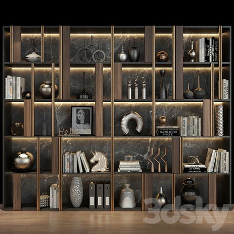 Luxury Display Cabinet Design, Luxury Bookcase, Display Cabinet Design, Wall Display Cabinet, Crockery Unit, Modern Office Interiors, Wall Texture Design, Living Room Decor Colors, Column Design