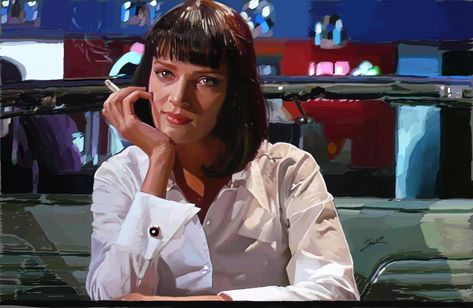 Uma Thurman Pulp Fiction, Film Pulp Fiction, Quentin Tarantino Movies, Tarantino Films, Thelma Louise, Uma Thurman, John Travolta, Quentin Tarantino, Video Film