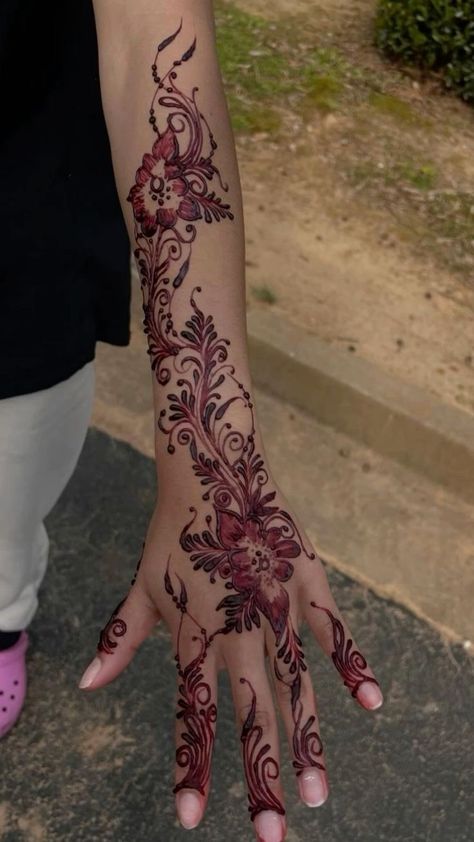 Henna Prom, Japanese Henna, Prom Henna, Full Arm Henna, Pink Henna, Khaleeji Henna, Sudanese Henna, Cute Henna Designs, Cute Henna Tattoos