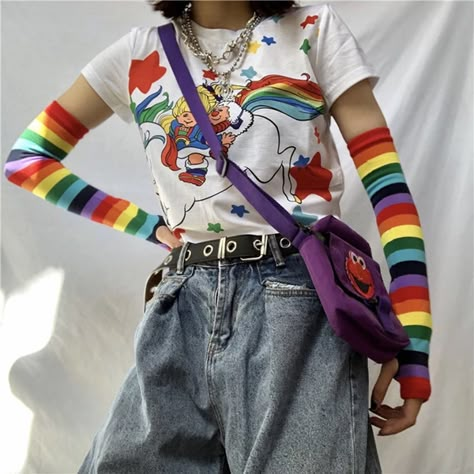 New Arrival | Youvimi Outfit Ideas Kidcore, Kid Core Outfits, Weirdcore Outfits, Kidcore Outfit, Kidcore Fashion, Rainbow Outfit, Mode Inspiration, Dream Clothes, Kawaii Fashion