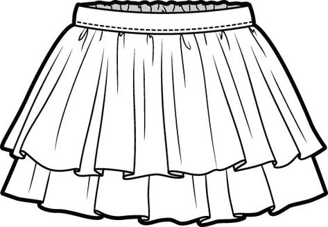 Skirt Flat Drawing, Skirt Flat Sketch, Skirt Illustration, Skirt Drawing, Technical Flats, Fashion Sketch Template, Fashion Model Sketch, Fashion Illustration Tutorial, Flat Drawings