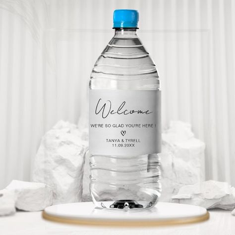 Custom Wedding Welcome Birthday Engagement Party Water Bottle Label Heart Wedding Favors, Water Bottle Labels Wedding, Wedding Water Bottles, Water Bottle Label, Water Party, Water Bottle Labels, Free Birthday Invitation Templates, Kids Stationery, Heart Wedding