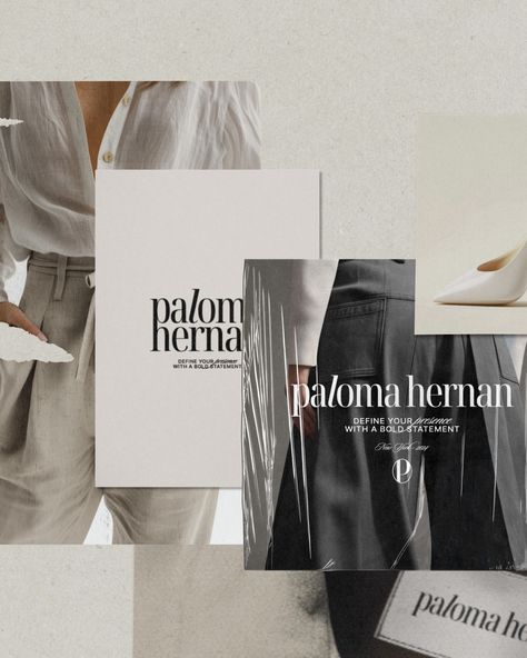 Visual Identity design for Paloma Hernan, a premium, high-end fashion brand. 🤍 At Designs by Gabi, we create bespoke, delightful, memorable visual identity designs that truly represent your business values and connect with high-end customers. If you're ready to LEVEL UP inquiry from the link in bio! Let's create a brand identity you'll be proud of! . . . #logodesign #design #logo #stylist #brand #business #minimalist #minimalistbranding #logomaker #luxurybranding #fashionlover #logodesign... Fashion Visual Identity, Fashion Stylist Logo, Business Values, Brand Stylist, Create A Brand, Visual Identity Design, Logo Maker, Creating A Brand, High End Fashion