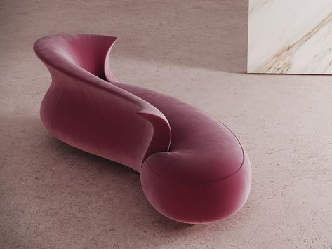 Curved day bed AMPHORA | Day bed by Desforma Ultra Modern Furniture, Curved Couch, Unique Seating, Organic Furniture, Unique Sofas, Modern Sofa Designs, Round Sofa, Concrete Furniture, Day Bed