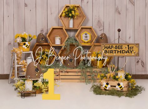 Excited to share this item from my #etsy shop: Digital Child, Toddler, Baby's First HAP BEE Birthday with a Honey Bee Photography background-One year Old Birthday, Bee Theme, Honey comb #yellow #1stbirthday #white #honeybee #digitalbackdrop #studioshot #firstbirthday #hapbeebirthday #girlbirthday Hap Bee Birthday, Honey Bee Photography, Honey Bee Theme, Digital Photography Backdrops, Bee Baby Shower Theme, Phone Photo Editing, Bee Party, Bee Birthday, Bee Baby Shower