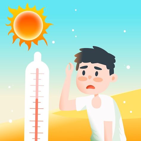 Heat Background, Summer Character, Hot Temperature, Body Bones, Heat Index, Creative Infographic, Feeling Hot, Online Therapy, Hot And Humid