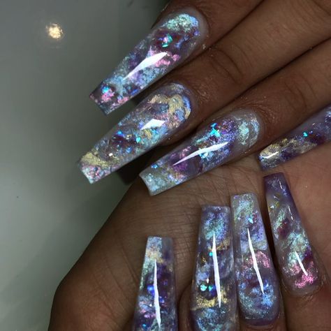 Purple Milky Nails, Unicorn Nails Designs, Opal Nails, Milky Nails, Unicorn Nails, Beautiful Nail Designs, Fabulous Nails, Purple Nails, Stardust