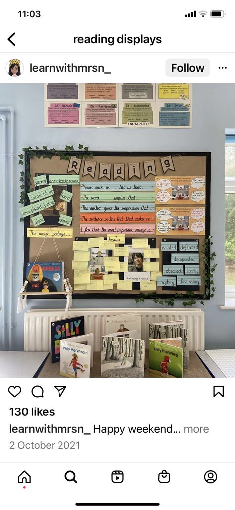 Calm Corner Classroom Display, Class Pinboard Ideas, Ks3 English Display, English Display Ks2 Working Wall, Ks2 Classroom Layout, Year 5 Literacy Working Wall, Classroom Pinboard Ideas, Year 6 Reading Display, Literacy Corner Ideas