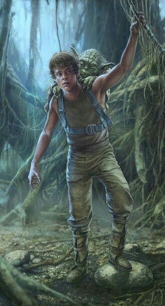 LUKE SKYWALKER AND YODA JEDI TRAINING Dagobah Art, Luke Skywalker Art, Jedi Temple, Force Unleashed, Jedi Training, Star Wars Luke Skywalker, Star Wars Luke, Mark Hamill, Star Wars Artwork