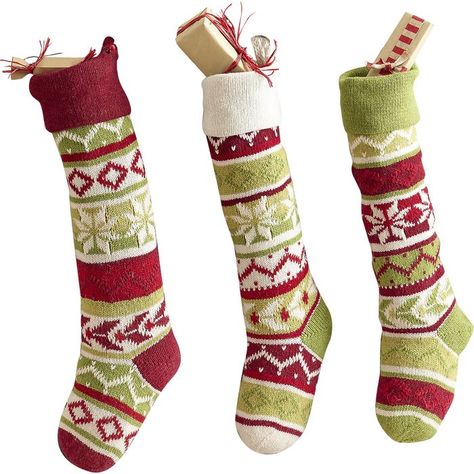 Featuring festive fairisle designs, this knit stocking showcases traditional patterns in a cheery Christmas palette. Ruffled Tree Skirt, Plaid Tree Skirt, Christmas Palette, Plaid Stockings, Burlap Stockings, Vintage Burlap, Modern Holiday Decor, Striped Stockings, Saint Nick