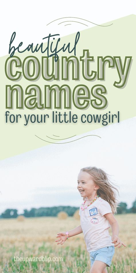 Find some charming country baby girl names that are classic, sweet, adorable, uncommon, and lovely for the little cowgirl in your life! Plus, get a free naming checklist! No sign-up is needed! via @theupwardblip Baby Girl Name Signs, Cowgirl Names, Country Baby Girl Names, Twin Girl Names, Country Girl Names, Country Baby Girl, Vintage Baby Names, Modern Baby Names, Feminine Names