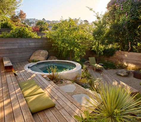 Practical Home Decor, Outdoor Hot Tub, Landscape Steps, Fence Designs, Dream Yard, Australian Garden, White Picket Fence, Water Gardens, Small Pools