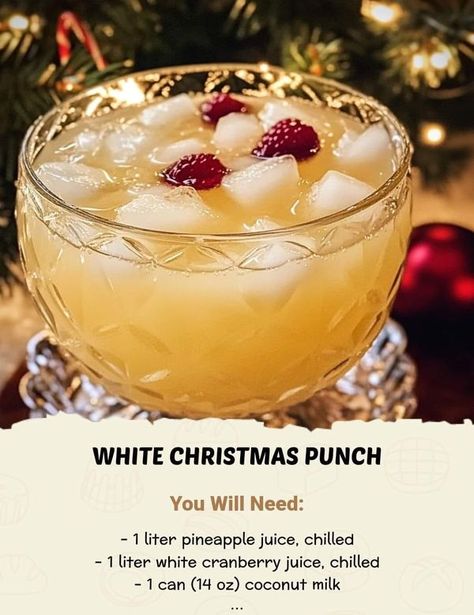 Christmas All Year Around❄️ ☃️ | White Christmas Punch | Facebook White Christmas Drink Non Alcoholic, Christmas Punch Out Game, White Christmas Punch Nonalcoholic, Snow Punch, White Christmas Punch, Christmas Drinks Nonalcoholic, Bunco Ideas, Holiday Punch Recipe, Christmas All Year