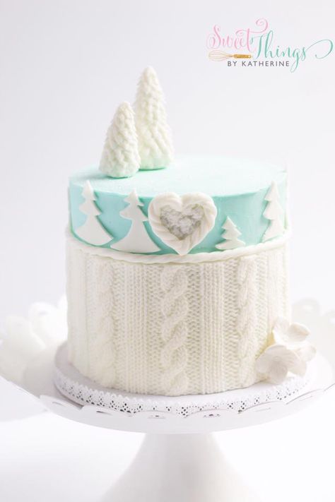 Knitted Cakes, Sweater Cake, Knitting Cake, Anniversary Cake Designs, Winter Cakes, Kiflice Recipe, Winter Wonderland Cake, Fabulous Cakes, Basic Cake