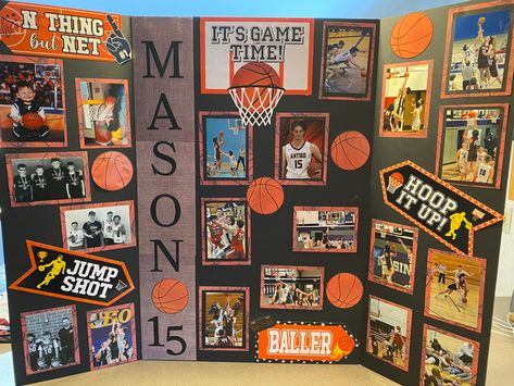 Senior Picture Boards Sports, Senior Board Basketball, Basketball Senior Board Ideas, Senior Night Trifold Board Basketball, Senior Basketball Board Ideas, Senior Night Picture Board, Senior Board Ideas Sports Basketball, Senior Posters Basketball, Football Senior Board