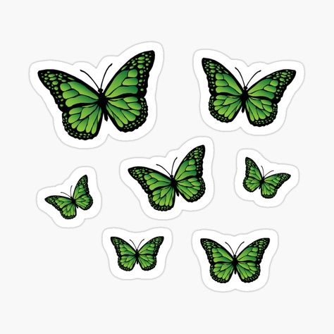 Green Butterfly Stickers Printable, Aesthetic Minimalist Stickers, Butterfly Green Aesthetic, Green Vintage Stickers, Green Butterfly Printable, Cute Green Stickers, Green Butterfly Aesthetic, Butterfly Stickers Printable, Green Scrapbook