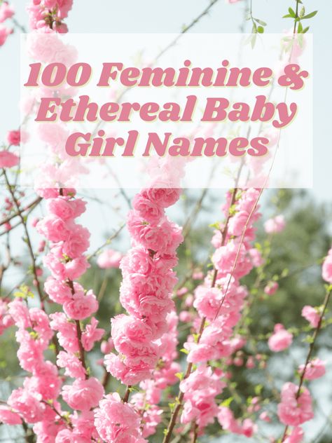 100 Feminine & Ethereal Baby Girl Names | The Friendly Fig Princess Girl Names, Ethereal Girl Names, Feminine Girl Names, Ethereal Names, Modern Baby Girl Names, Ethereal Girl, Pretty Girl Names, Sweet Girl Names, Cottage Names