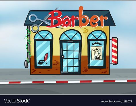 Barber shop Royalty Free Vector Image - VectorStock Shop Clipart, Shop Vector, Shopping Clipart, Family Worksheet, Gumball Machines, English Activities For Kids, Surf Boards, English Activities, Gumball Machine