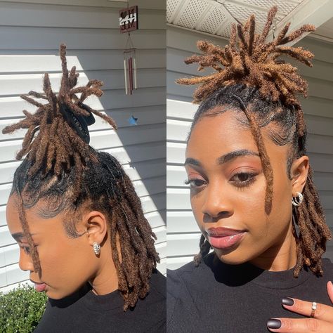 Banana hair clip style Short Hair Dreadlocks, Hear Styles, Loc Maintenance, Short Loc Styles, Locs Journey, Hair Dreadlocks, Hear Style, Short Locs, Beautiful Locs