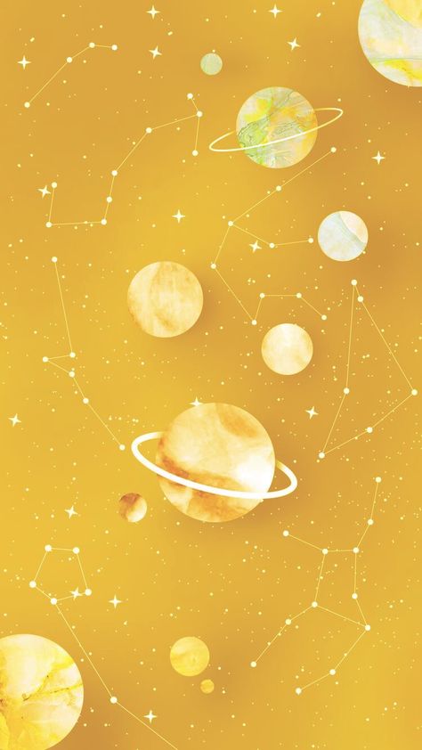 Yellow Galaxy Wallpaper, Yellow Galaxy Aesthetic, Yellow Space Wallpaper, Yellow Space Aesthetic, Wallpapers Planets, Newspaper Texture Backgrounds, Newspaper Textures, Yellow Galaxy, Science Background