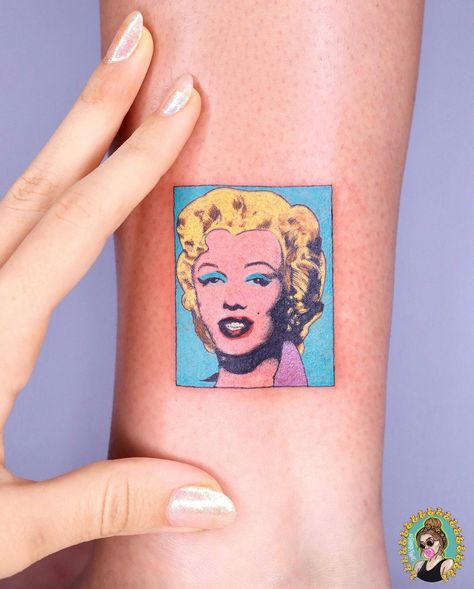 Andy Warhol Tattoo, Warhol Tattoo, Marilyn Diptych, Monroe Tattoo, Andy Warhol Marilyn, Marilyn Monroe Tattoo, Music Tattoo Sleeves, Lino Cut, Cut Clothes