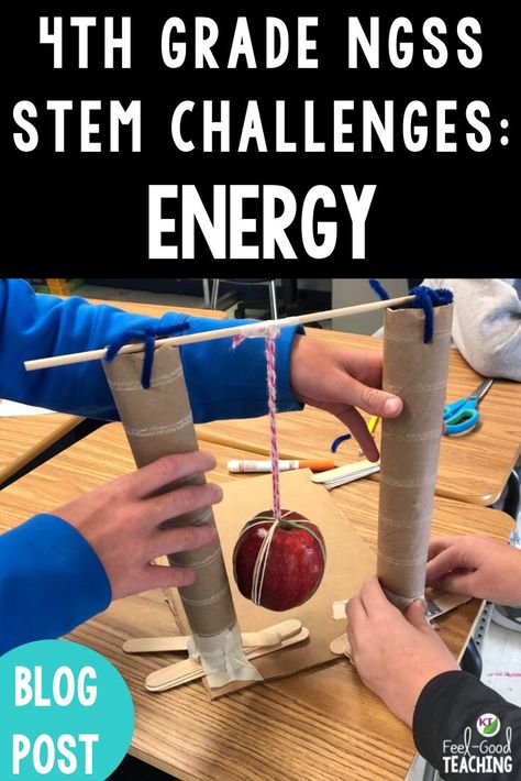 Looking for 4th grade NGSS STEM Challenge Activities for energy? Energy transfer, potential & kinetic energy, and more are covered. Click through to the blog for details. #4thgrade #NGSS 4th Grade Science Lessons, 4th Grade Science Projects, Math Stem Activities, Challenge Activities, Stem Activities Kindergarten, 4th Grade Homeschool, 4th Grade Activities, Elementary Stem Activities, Fourth Grade Science