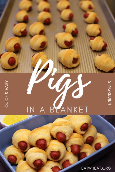 Pigs in a Blanket | Super Bowl Appetizer | EatWheat Crescent Roll Little Smokies, Little Smokies Wrapped In Crescent Rolls, Crescent Wrapped Smokies, Crescent Roll Pigs In A Blanket, Pigs In Blanket, Pig In A Blanket Recipe, Pigs In A Blanket Wreath, Pig In A Blanket, Easy Snacks For Party