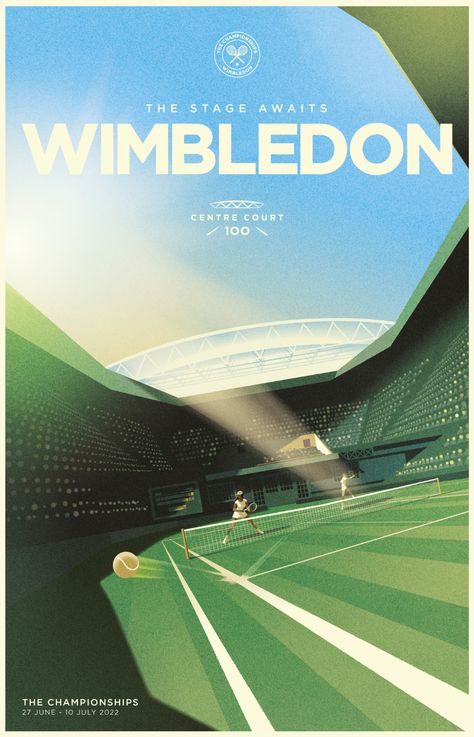 Wimbledon on Behance Wimbledon Centre Court, Mads Berg, Tennis Posters, Wimbledon Tennis, Tennis Tournament, Sport Poster Design, Framed Oil Painting, Luxury Art, Sports Art