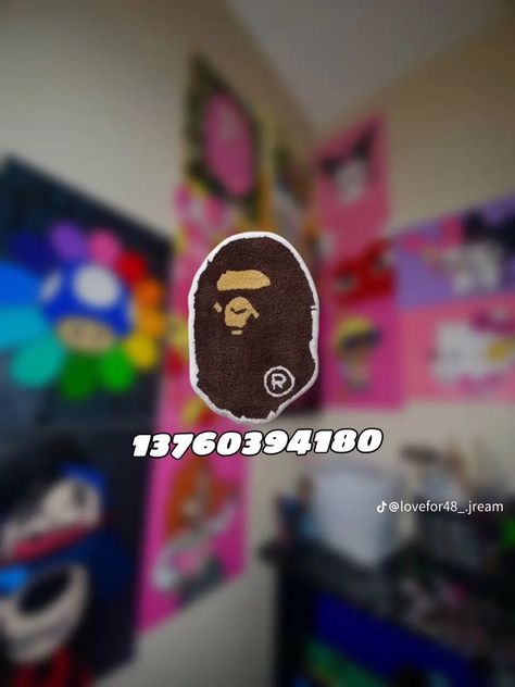 Kaws Decals Codes Bloxburg, Rug Decals Bloxburg, Bloxburg Food Decals, Kylie Jenner Baby, Bloxburg Decals Codes Aesthetic, Roblox Decals, Blocksburg Room Ideas￼, Decals Codes, House Decals