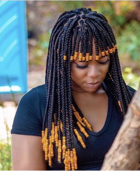 Fringe Braids, Short Braids With Bangs, Braids With Fringe Black Women, Braided Bangs Hairstyles For Black Women, Braids With Bangs For Black Women, Cornrow Ponytail Styles, Hair Braid Patterns, Cornrow Ponytail, Bob Braids Hairstyles