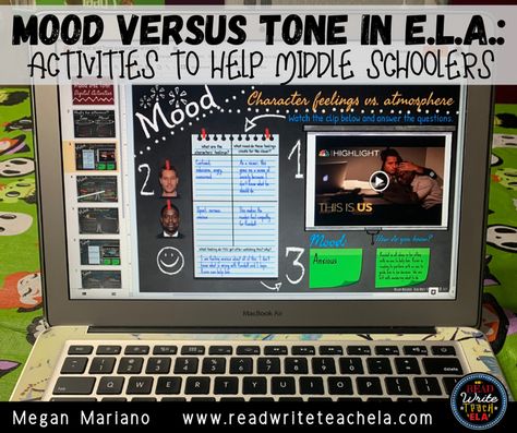 Tone Vs Mood, Mood Activities, A Activities, Tone And Mood, 8th Grade English, Gifted Students, Arts Classroom, Creative Lesson Plans, High School Activities