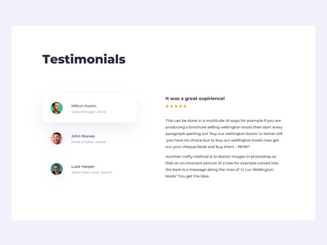 Daily UI 039 Testimonials Testimonials Design Inspiration, Testimonials Web Design, Testimonials Layout, Slider Ui, Doctor Images, Job Website, Ui Design Website, Drone Design, Daily Ui