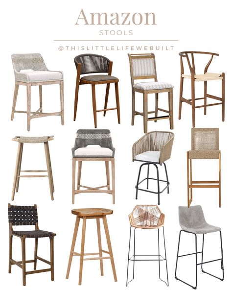 Counter and bar stools for every budget No Back Counter Stools, Barstools No Back, Apartment Counter Stools, Bar Stools Kitchen Island Under $100, Countertop Stools Chairs, Kitchen Bar Stools Farmhouse, Trendy Bar Stools, Kitchen Island Barstools With Backs, Kitchen Countertop Stools