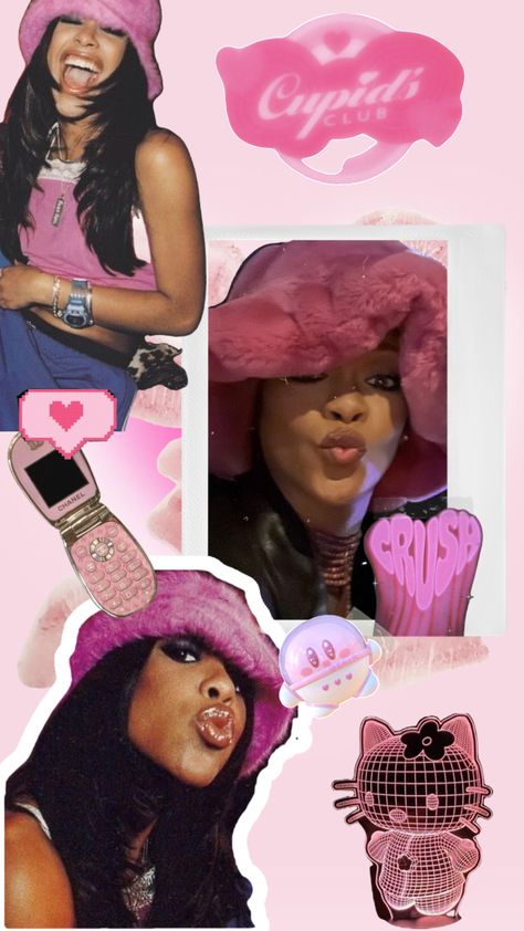 Aaliyah Y2k, Aaliyah In Pink, Aaliyah Pink, Rihanna Pink, Aaliyah Aesthetic, Cd Idea, Y2k Aesthetic, Aaliyah, Pink Aesthetic