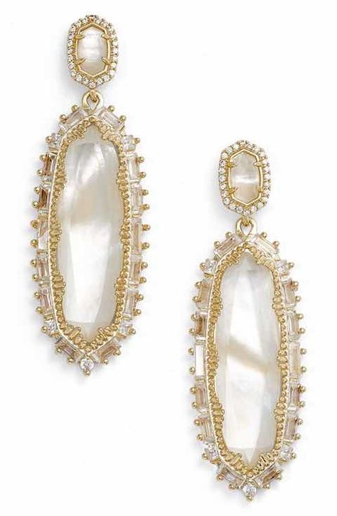 Kendra Scott 'Kalina' Drop Earrings Celebrity Bride, Simple Hoop Earrings, Mandy Moore, Bridal Fashion Jewelry, Kendra Scott Earrings, Wedding Bridal Jewellery, Kendra Scott Jewelry, Stylish Jewelry, Bridesmaid Earrings