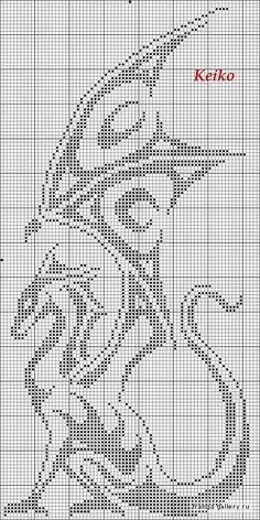 Dragon Cross Stitch, Pola Kristik, Pola Sulam, Pixel Pattern, Dragon Pattern, Cross Stitch Patterns Free, Tapestry Crochet, Crochet Chart, Loom Patterns