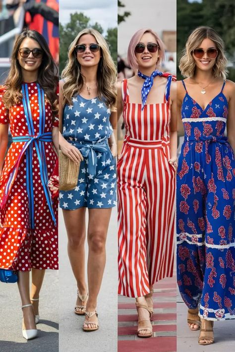 9 Fabulous Fourth of July Outfits for Women to Rock Your Red, White, and Blue! - Fabricerie 4th Of July Outfit Ideas For Women, 4th Of July Work Outfit, July 4th Outfits Women, 4th Of July Outfits For Women, July Outfits For Women, Festive Outfit Ideas, Fourth Of July Outfits, Watch Fireworks, Fourth Of July Outfit