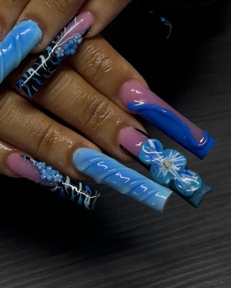 Freestyles are really just my thing 🩵 - - - - - - #blue#bluenails #longnails#xlnails #nailsnailsnails #lifestyle #baddie#baddies#baddiestyle #freestyle#nailtech #nailinspo #explore#explorepage✨ #jaescreations Baddie Blue Nails, Dark Blue Nails, Y2k Baddie, Exotic Nails, Birthday Planning, Cute Nail Designs, 18th Birthday, Blue Nails, Family Reunion