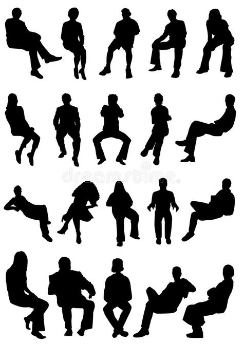 Collection of sitting people vector. In black , #AD, #sitting, #Collection, #people, #black, #vector #ad People Sitting Png, Silhouette Architecture, Person Silhouette, Human Sketch, Cut Out People, Silhouette People, Architecture People, People Figures, Man Sitting