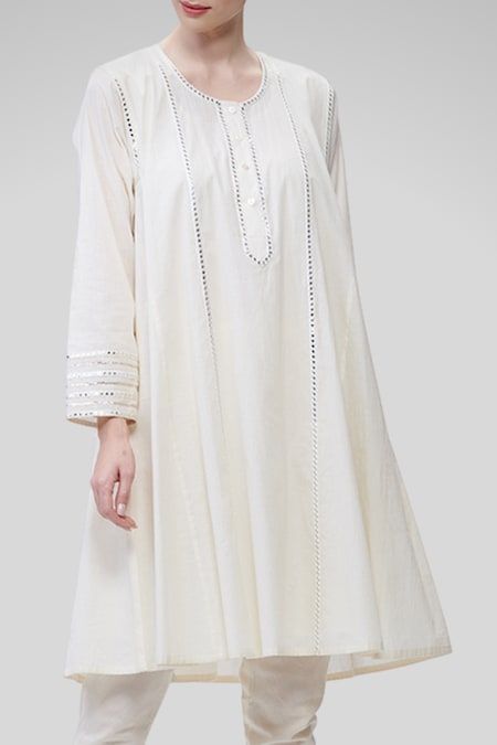 Embroidered Kalidar Kurta Kurta For Women, Anarkali Dress Pattern, White Kurta, A Line Kurta, Sleeves Designs For Dresses, Anarkali Dress, Designs For Dresses, Abaya Fashion, Kurta Designs