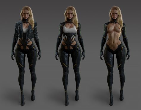 ArtStation - E S C A P E, Soufiane Idrassi Art Station Character Design, Sci Fi Female Character Design, Sci Fi Character Design Cyberpunk, T Pose Character, Cyberpunk Female Character Art, Concept Art Sci Fi, Scifi Concept Art, Shadowrun Art, Scifi Character Design