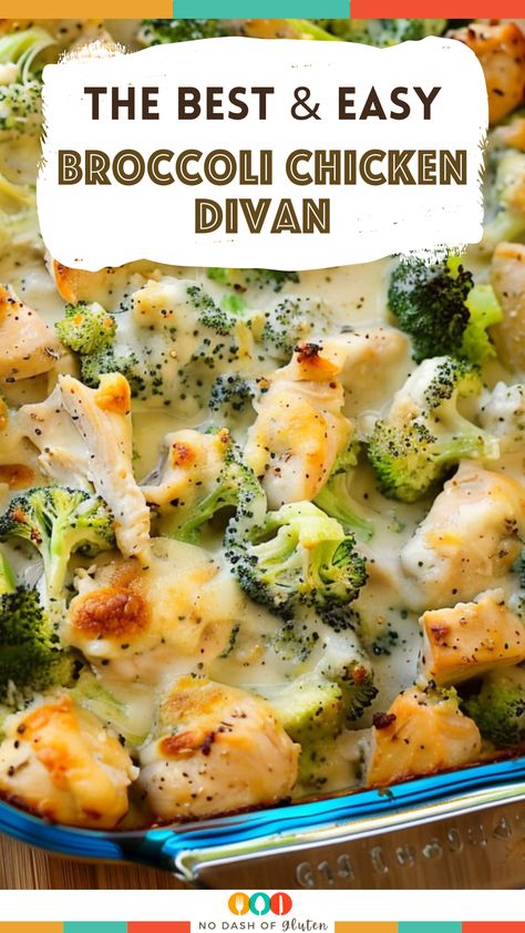 Savor the flavors of Broccoli Chicken Divan, a heartwarming casserole featuring tender chicken, fresh broccoli, and a creamy cheese sauce, crowned with crispy breadcrumbs. It's the perfect comfort meal for any night, ready in 35 minutes. Ideal for busy schedules and sure to be a hit with the whole family. Easy to make, delicious to eat, and filled with wholesome ingredients. Pin this recipe now for an effortless dinner solution and share the comfort with loved ones! Chicken And Broccoli Recipes Crockpot, Chicken And Broccoli Recipes Easy, Baked Chicken And Broccoli Recipes, Chicken And Broccoli Recipes Healthy, Rotisserie Chicken And Broccoli, Broccoli And Chicken Recipes, Chicken Devan, Chicken Broccoli Recipes, Creamy Chicken And Broccoli Casserole