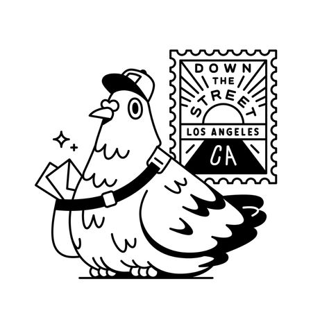 Los Pigeon Tattoo, Cute Pigeon, Wow Art, Mascot Design, Animal Logo, 로고 디자인, Funky Art, Animal Illustration, Pigeon