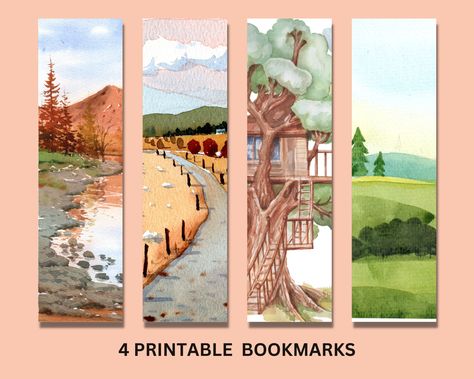 Nature bookmark, Printable bookmark, Book art print, Bookish Print, Bookmark set of 4, Book lovers gift, Books print, Digital bookmark https://etsy.me/3HBZ7Kk #brown #birthday #christmas #green #naturebookmark #printablebookmark #bookartprint #bookishprint #bookmarkset Bookmark Nature, Bookmark Wallpaper, Digital Bookmark, Bookmark Printable, Nature Bookmark, Nature Bookmarks, Bookmark Printing, Creative Bookmarks, Painted Rocks Kids