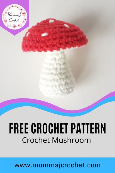 FREE Crochet Mushroom Pattern Mushroom Pouch Crochet Pattern, Free Crochet Mushroom Pattern, Crochet Mushroom Pattern Free, Grandma Hobbies, Fantasy Amigurumi, Confection Au Crochet, Crochet Mushroom, Crochet Animals Free Patterns, Crochet Food