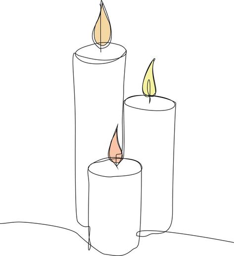 Candle Line Art, Christmas Outline, Aroma Candles, Arte Aesthetic, One Line Art, Aroma Candle, Pursuit Of Happiness, Continuous Line Drawing, Easy Art