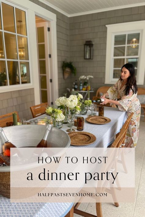 Dinner party | home decor | home design | luxury home | timeless decor | relaxed hosting | elevated essentials | hosting dinner | entertaining guests Dinner Party At Home Decor, How To Host A Party, How To Host A Dinner Party, Home Dinner Party, Dinner Hosting, Mediterranean Party, Hosting A Dinner Party, Event Planning Ideas, Elevated Essentials