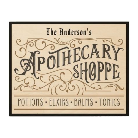 $97.70 | Vintage Victorian Personalized Apothecary Sign | Halloween Crafts | victorian, halloween, gothic, goth, vintage, ornate, apothecary, shop, typography, distressed Apothecary Sign, Vintage Pantry Labels, Apothecary Design, Candle Logo Design, Steampunk Shop, Apothecary Shop, Victorian Halloween, Apothecary Labels, Goth Vintage