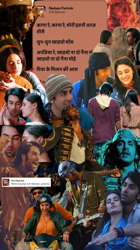 Rockstar Movie Ranbir, Rockstar Movie, Bollywood Wallpaper, Vintage Bollywood Aesthetic, Bollywood Aesthetic, Pretty Movie, Movie Collage, Posters Minimalist, Comfort Movies