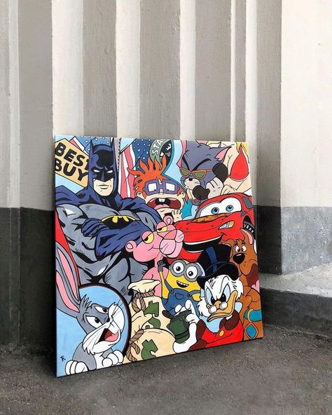 Images Pop Art, Disney Pop Art, Disney Canvas Art, Posca Art, Graffiti Style Art, Cute Canvas Paintings, Graffiti Murals, Canvas Painting Designs, Graffiti Wall Art